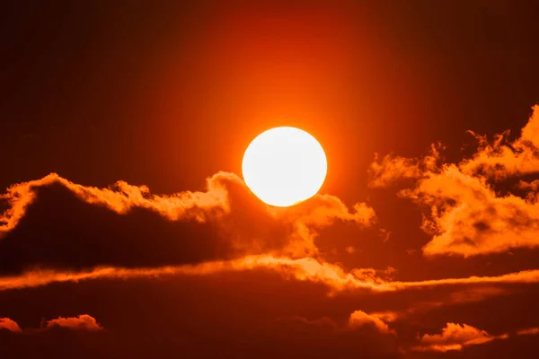 Sol Quente Ondas Calor Mudanças Climáticas Aquecimento Global — Fotografia de Stock
