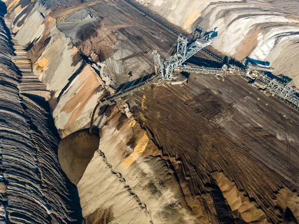 Equipamento Mineração Uma Mina Céu Aberto Carvão Marrom Perto Garzweiler — Fotografia de Stock