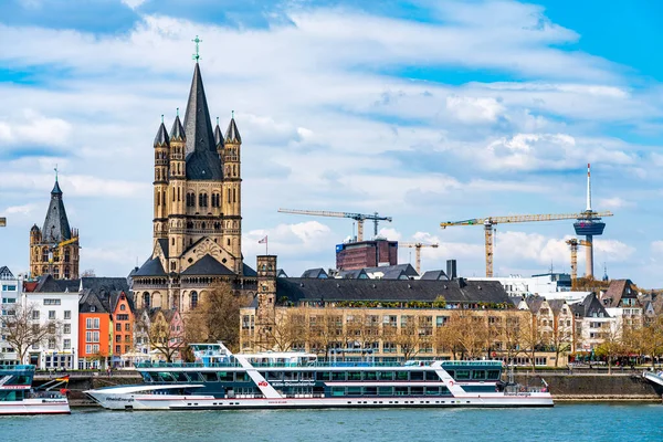 Köln Deutschland April 2021 Kölner Stadtsilhouette Rhein Nordrhein Westfalen Deutschland — Stockfoto
