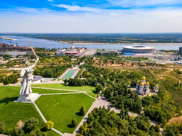 Rusya Volgograd Ağustos 2021 Anavatan Heykel Çağrısı Mamayev Kurgan Daki — Stok fotoğraf