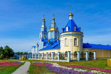 Ortodoks Kilisesi. Kurtarıcı-Yükseliş Katedrali. Ulyanovsk 'ta. Rusya. 