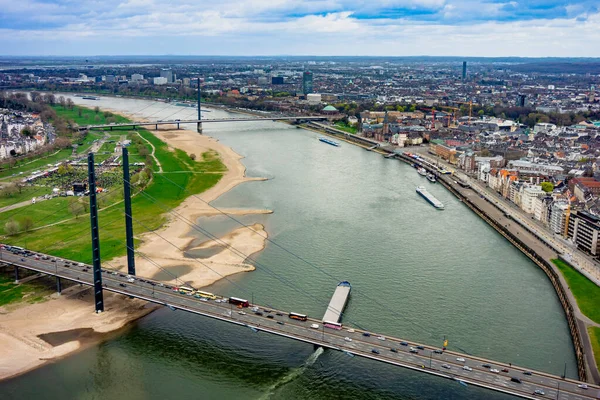 Vista Aérea Ciudad Düsseldorf Renania Del Norte Westfalia Alemania — Foto de Stock