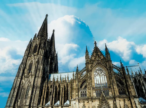 科隆大教堂 德国天主教纪念碑和哥特式建筑在科隆 — 图库照片