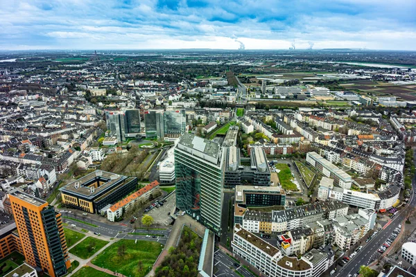 Flygfoto Över Staden Düsseldorf Nordrhein Westfalen Tyskland — Stockfoto