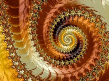 Sarı Psikedelik Girdap Fraktal Soyut Arkaplan