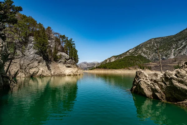Зеленый Каньон Манавгат Гидроэлектростанция Вода Горы Крупнейшее Каньонное Водохранилище Турции — стоковое фото