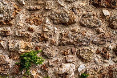 Ortaçağ Duvar taş blokların sorunsuz doku