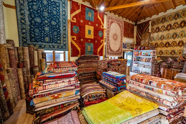 Rolled Carpets Variety Colors Carpet Store — Stock Photo, Image