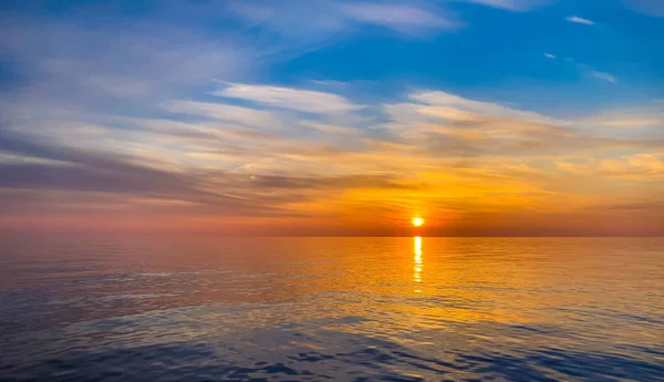 Modèle Conception Mer Été Beau Coucher Soleil Sur Plage Tropicale — Photo