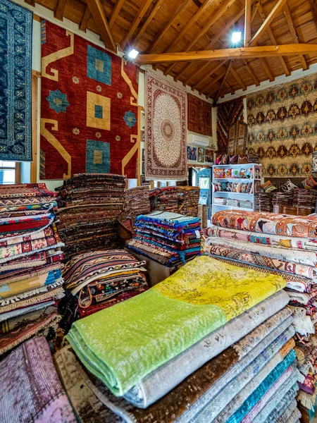 Rolled Carpets Variety Colors Carpet Store — Stock Photo, Image
