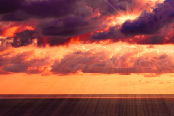 Dramático Atardecer Cielo Paisaje Fondo — Foto de Stock