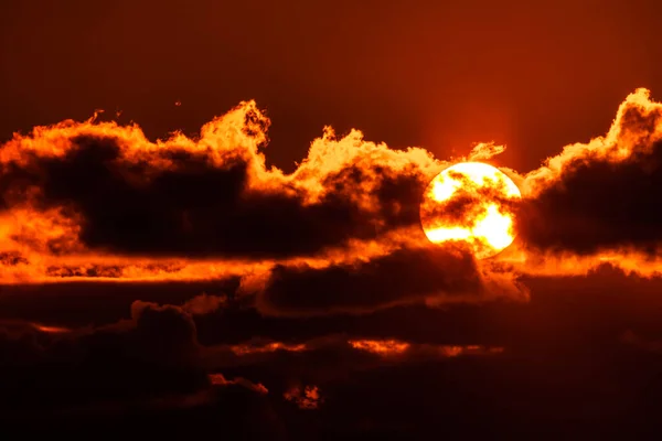 Sol Quente Ondas Calor Mudanças Climáticas Aquecimento Global — Fotografia de Stock