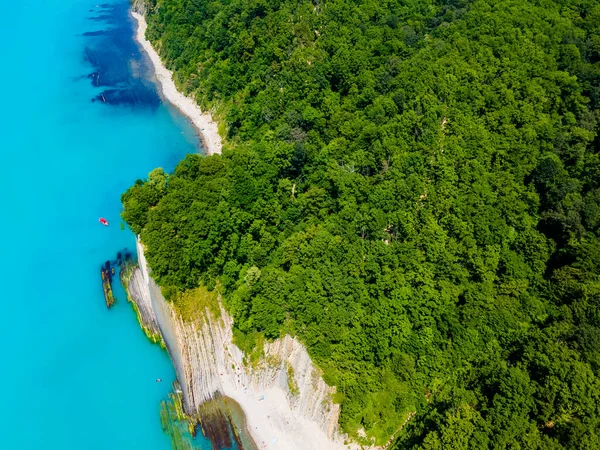Beautiful View Black Sea Coast Kiselev Rock Tuapse Russia Drone — Stockfoto