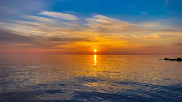 Mar Tranquilo Con Cielo Atardecer Sochi — Foto de Stock