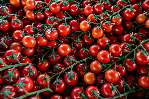 Fresh Organic Cherry Tomatoes Background Fotos De Stock