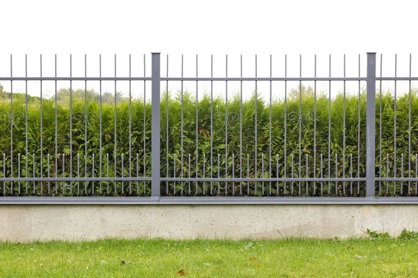 Metal village fence isolated fragment — Stock Photo, Image