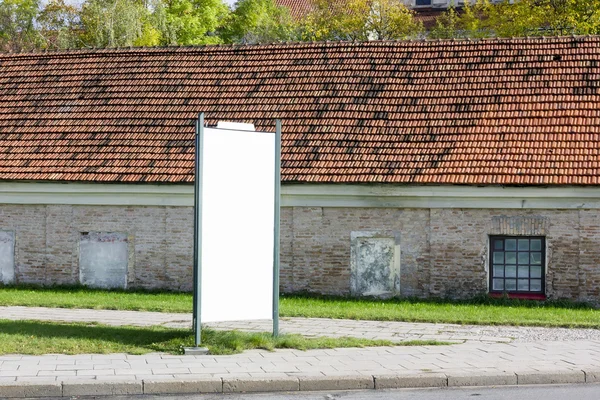 Blank billboard on the very old cities street — Stock Photo, Image