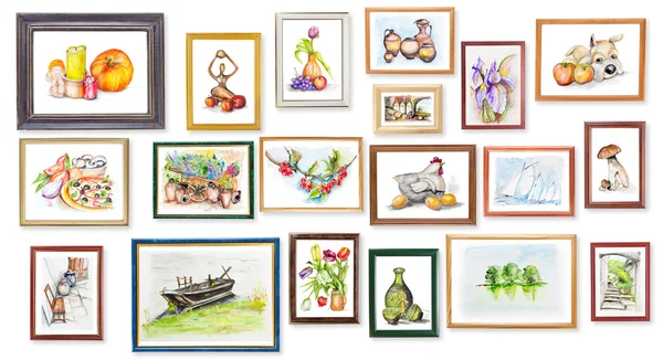 Children's exhibition of watercolor arts — Stock Photo, Image