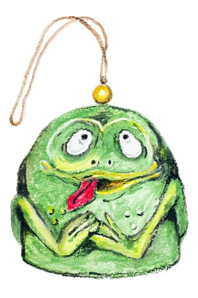 Christmas Psychedelic Green Frog — Stock Photo, Image