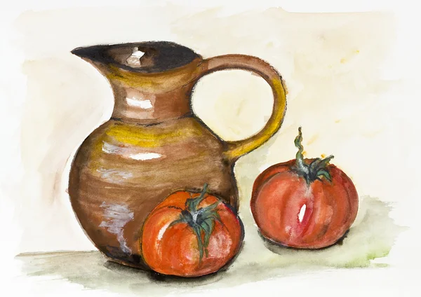 Spanish tomatoes and tomato juice — Stock Photo, Image