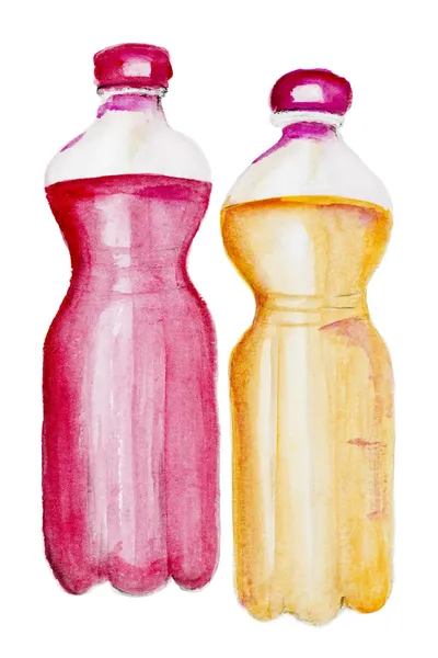 Lemonade with red and yellow syrup — Stock Photo, Image