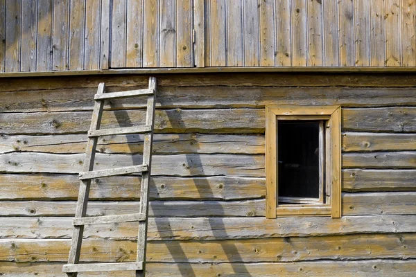 Gul trävägg — Stockfoto