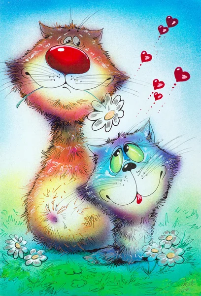 Chats amoureux de la Saint Valentin — Photo