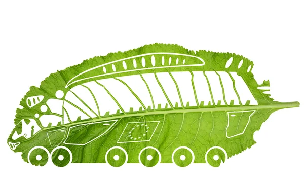 Grön euro buss — Stockfoto