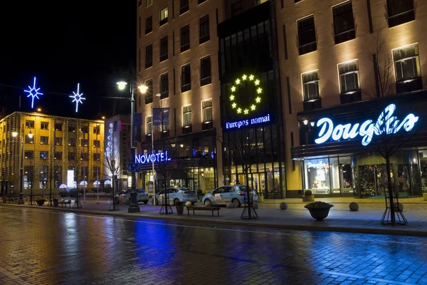 Hotel Novotel en la noche de Navidad —  Fotos de Stock