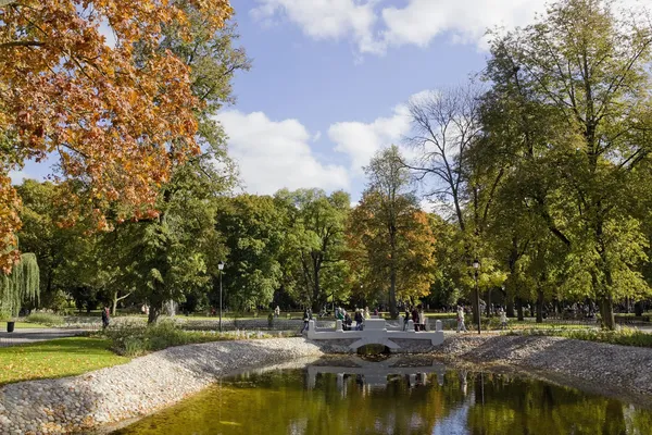 Holiday opening of a new city park — Stock Photo, Image