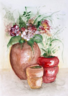 Kırmızı seramik kaplar