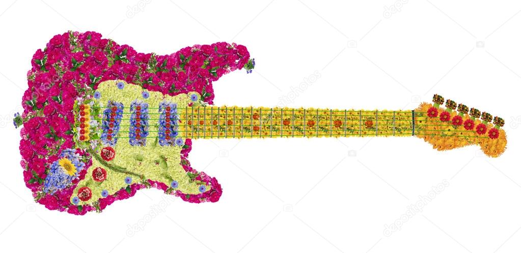 Guitar from flowers