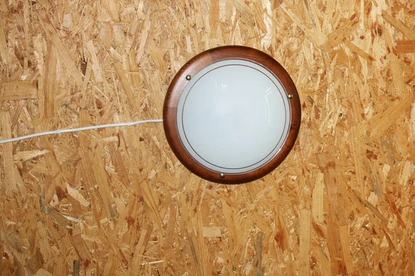 Lamp Hanging Plywood Ceiling — Stock Photo, Image