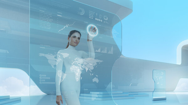 Future technology touchscreen interface.