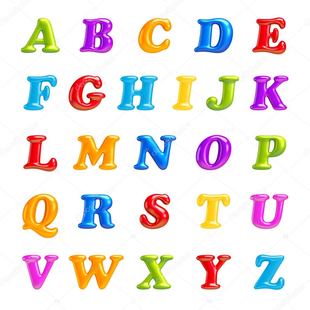 ABC collection. Alphabet 3D Font creative. Isolated Letters.