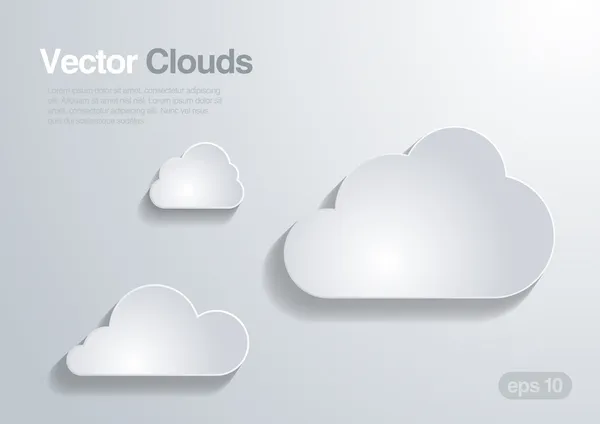 Colección de nubes. Concepto de computación en nube. Vector . — Vector de stock