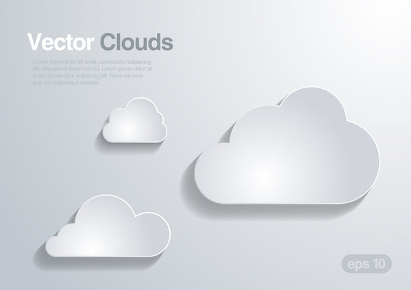 Clouds collection. Cloud computing concept. Vector.