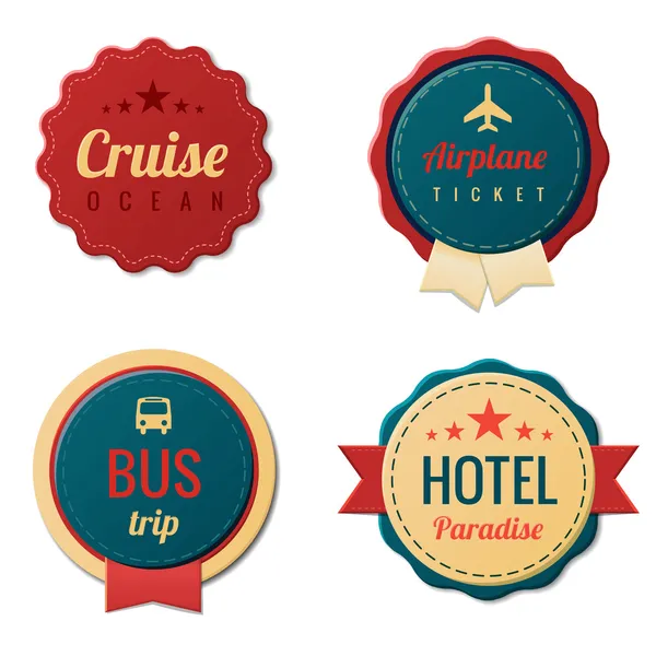 Travel vintage labels logo template collection. Tourismus-Aufkleber. Vektor. editierbar. — Stockvektor