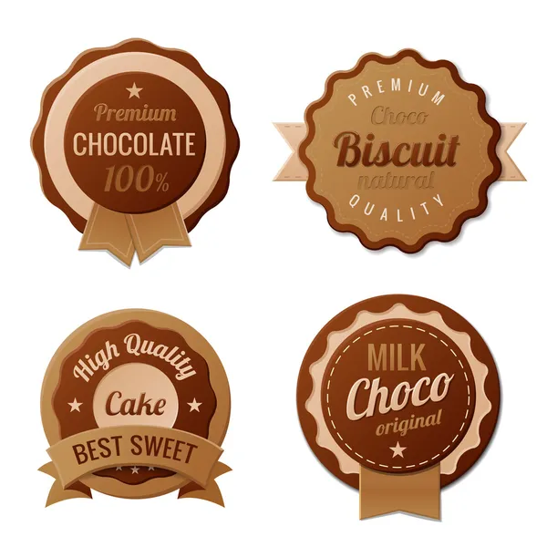 Çikolata vintage böyle bir logo şablonu koleksiyonu Etiketler. Choco lüks retro tasarımı. ekstra yüksek kaliteli şarabı. vektör. — Stok Vektör