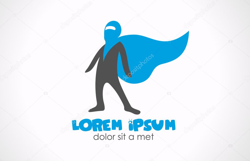 Super Hero logo design template. Abstract character. Vector icon. Silhouette. Creative.