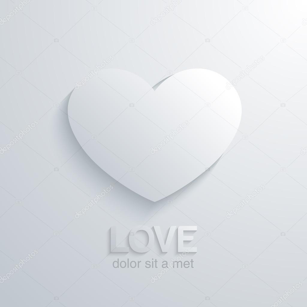 Heart love concept logo template 3D. Wedding elegant card design template. Vector. Editable.