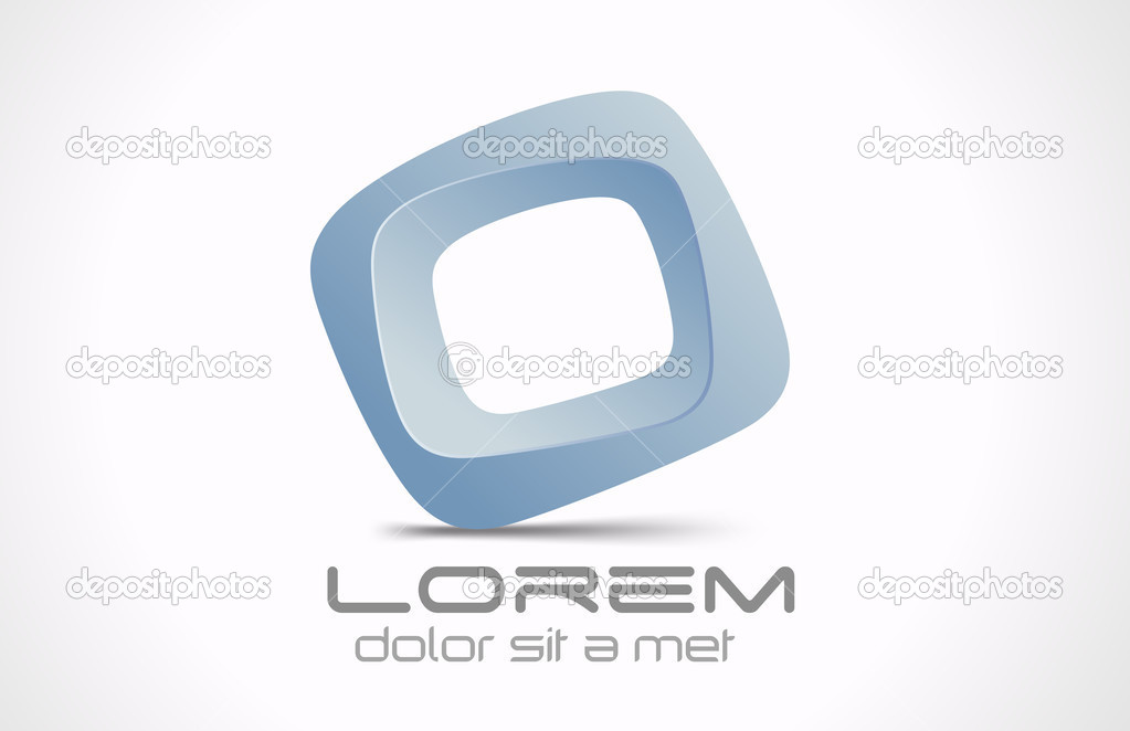 Innovative abstract 3D logo design template. Rhombus Vector icon. Creative.