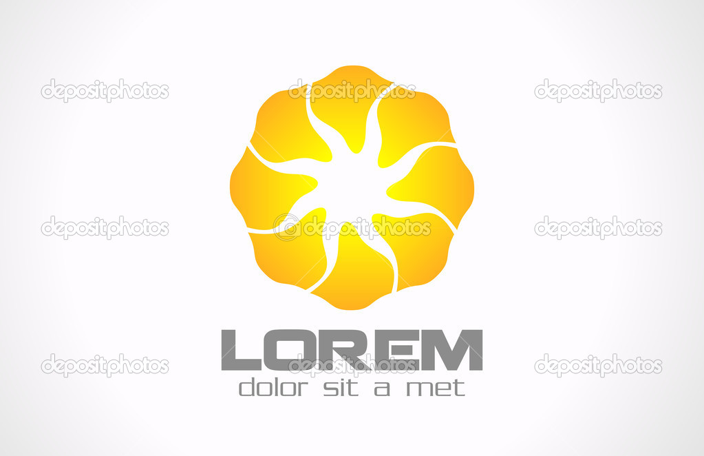 Abstract Flower design logo template. Infinite shape. Creative octo star icon. Sun concept. Vector.