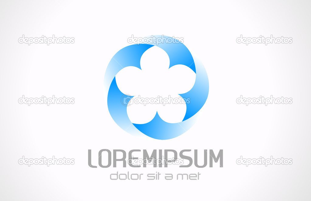 Logo flower abstract. Infinite star shape. Looped icon