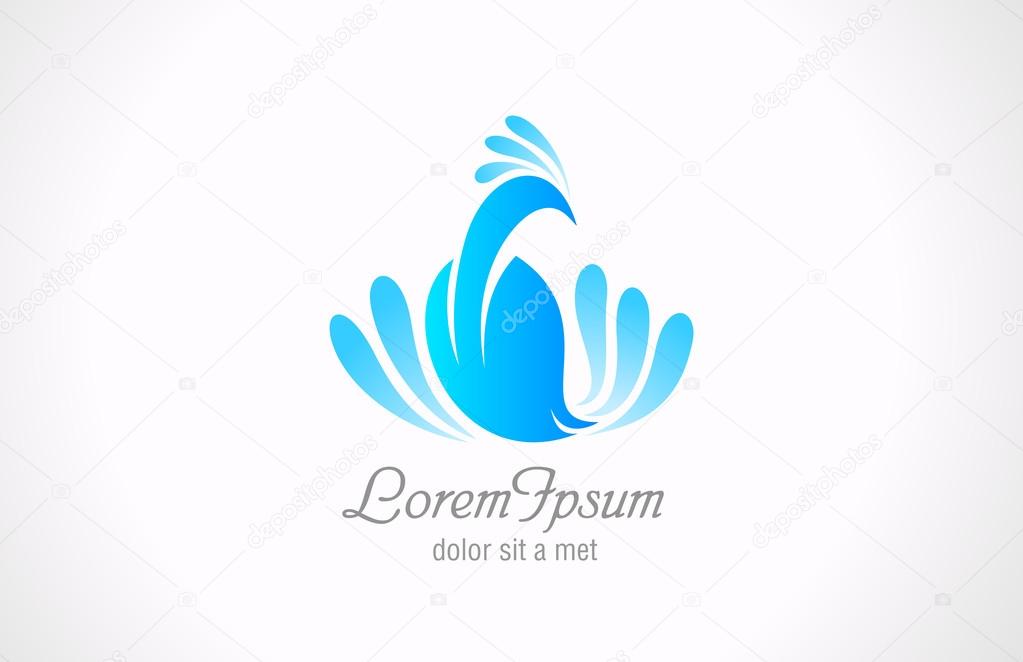 Bird Abstract Icon. Peacock Luxury logo template. Vector.