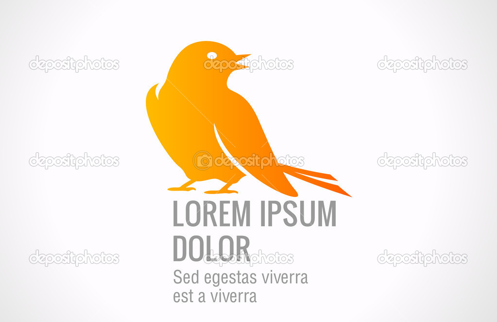 Bird Abstract logo template. Sparrow sitting Icon. Vector.
