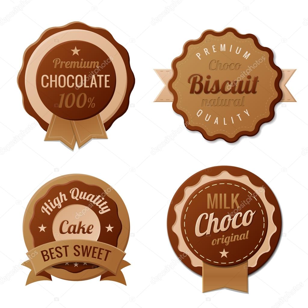 Chocolate Vintage Labels such a logo template collection. Choco Luxury Retro design. Extra High quality Vintage. Vector.