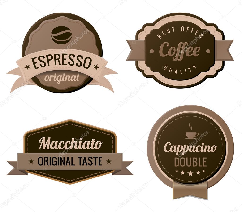 Coffee Vintage Labels such a logo template collection. Luxury Retro design. Vector icons.