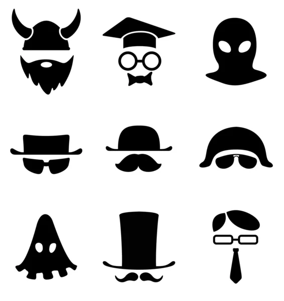 Character icon collection. BW Avatar. Vector. — Stock Vector