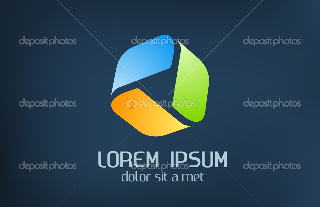 Infinite logo template. Abstract loop icon. Team, departments, areas concept. Tetra shape. Vector.